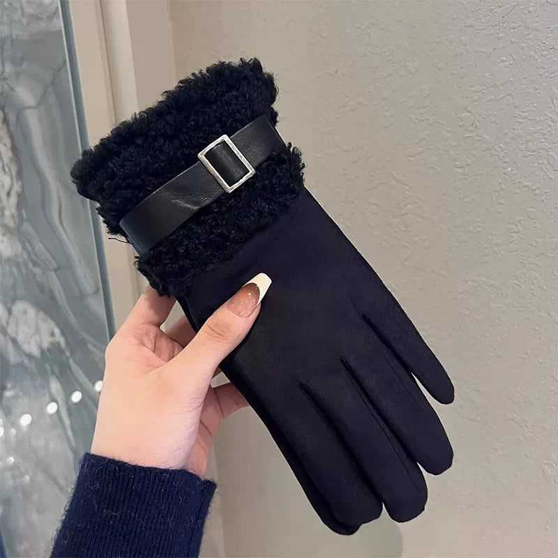 Fleece Dameshandschoenen Touchscreen Winter Winddicht Warm Sporthandschoenen voor Buitenactiviteiten Fietsen | Sansoti