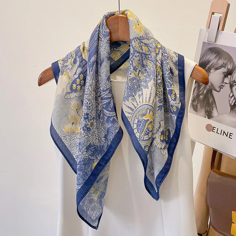 Square Bandana 68x68cm Cotton Print Headscarf for Women, Hair and Neck Scarf, Multifunctional, Four Seasons | Sansoti