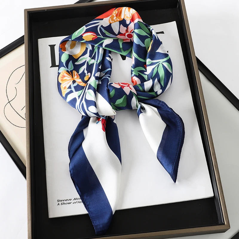 Square Satin Scarf 70x70 cm Women's Headband Neck Scarf Hijab Headband Soft Polyester Elegant Stylish | Sansoti