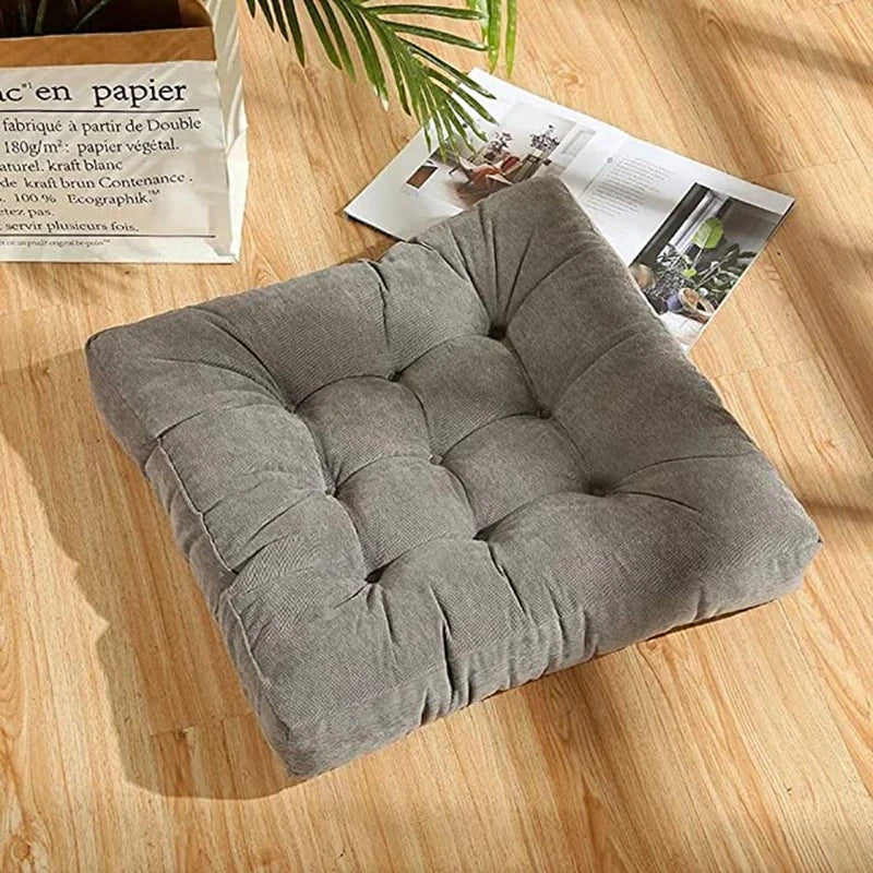 Coussin d’assise carré matelassé en polyester pour yoga, méditation, sol, balcon, détente et confort, 45cm 53cm Maison | Sansoti