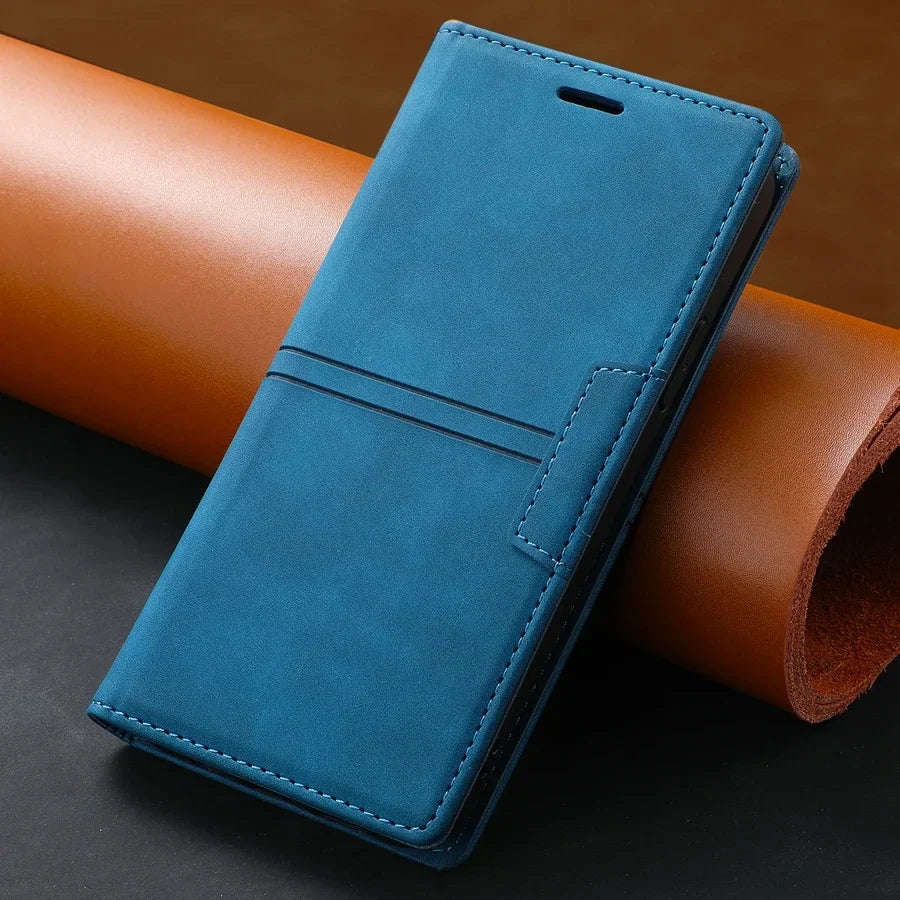 Leren Wallet-Hoesje voor Google Pixel met Magnetische Sluiting en Kaarthouder | Sansoti