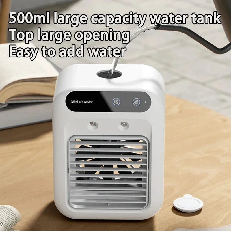 Compacte Mobiele Waterkoeler met USB Ventilator voor Bureau en Kantoor | Sansoti