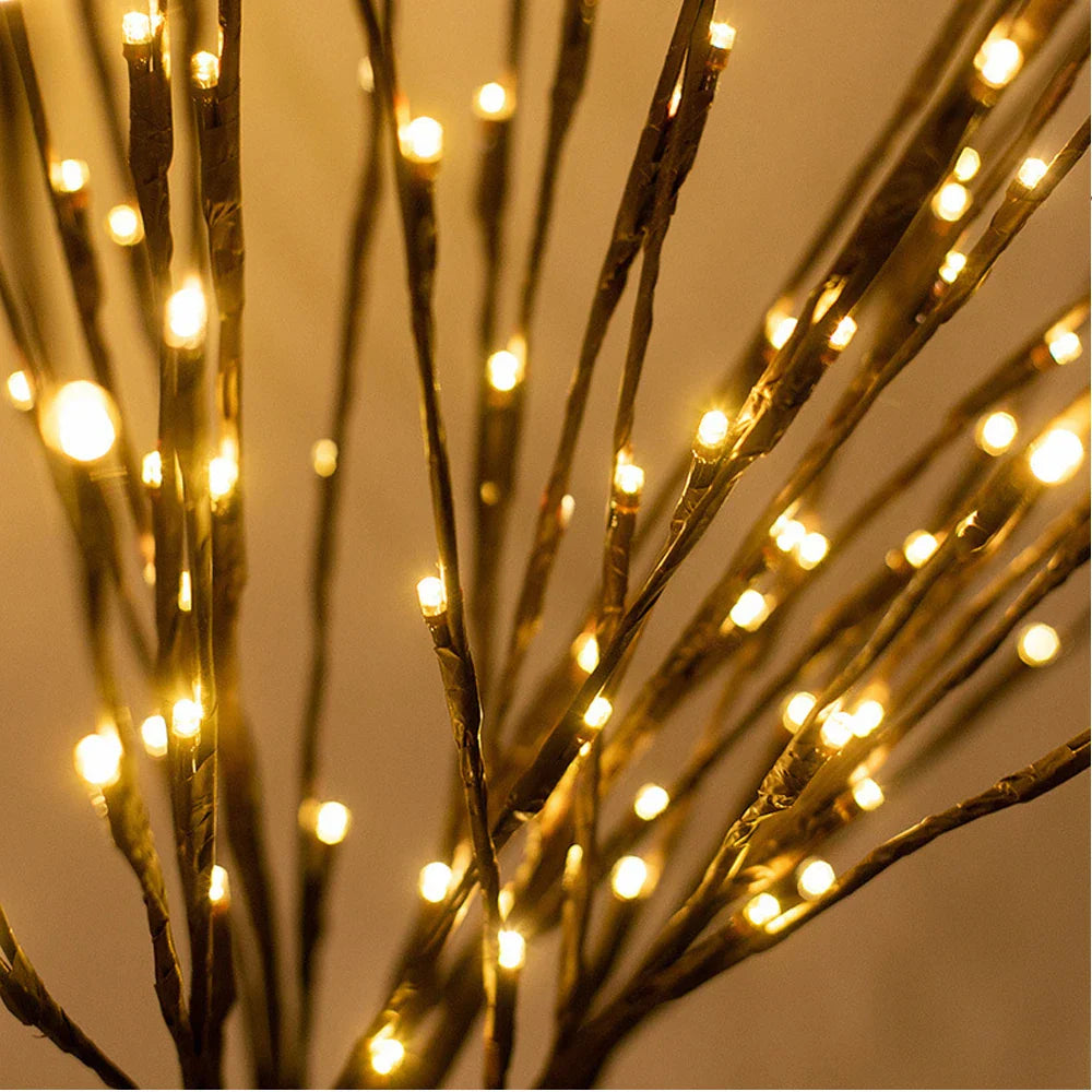 Decoratieve LED Takken Wilgenrozen met Lichtjes Batterij Sfeerlicht voor Vazen Warm Wit 70cm | Sansoti