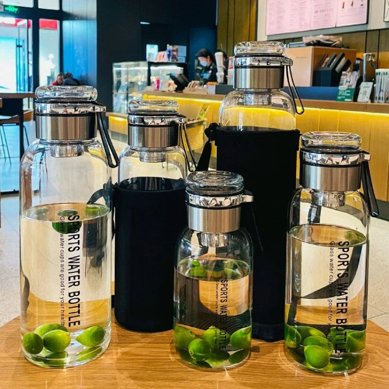 Grote Waterkan 2 Liter Transparant – Praktische Drinkfles voor Melk, Sap & Water | Sansoti