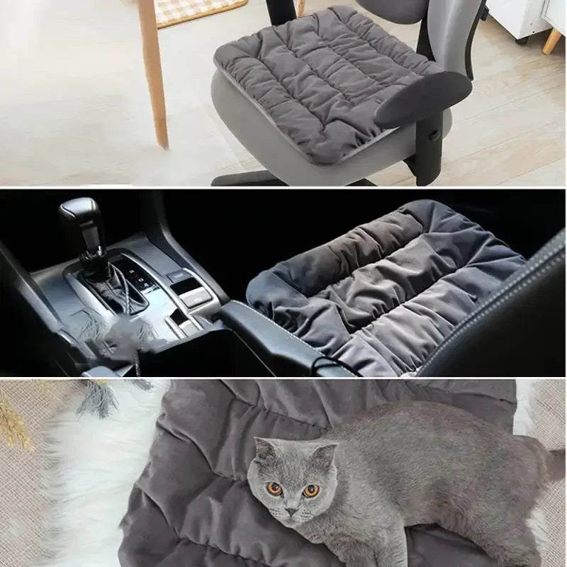 Verwarmingskussen USB 45x45 cm Honden Katten Zitverwarming Stoel Auto 3 Standen Winter Warmte Huisdieren | Sansoti