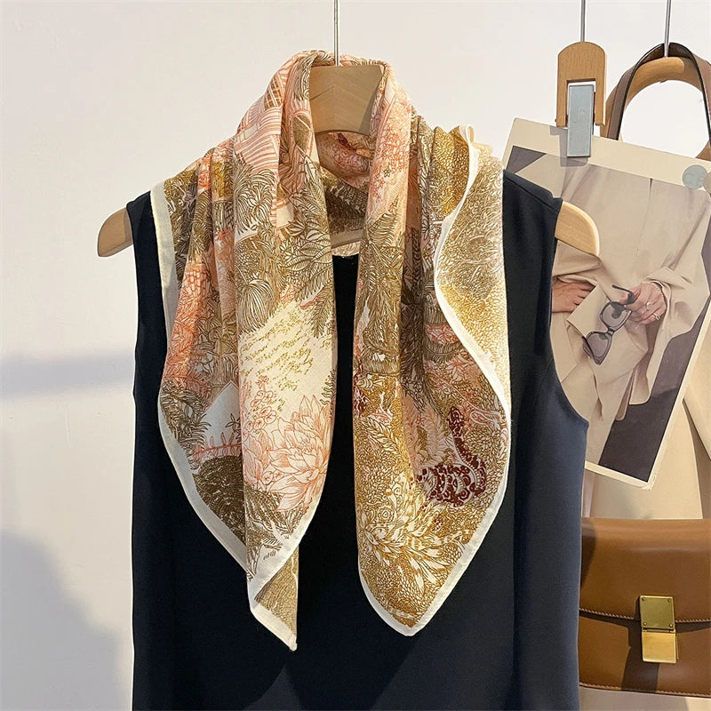 Square Bandana 68x68cm Cotton Print Headscarf for Women, Hair and Neck Scarf, Multifunctional, Four Seasons | Sansoti