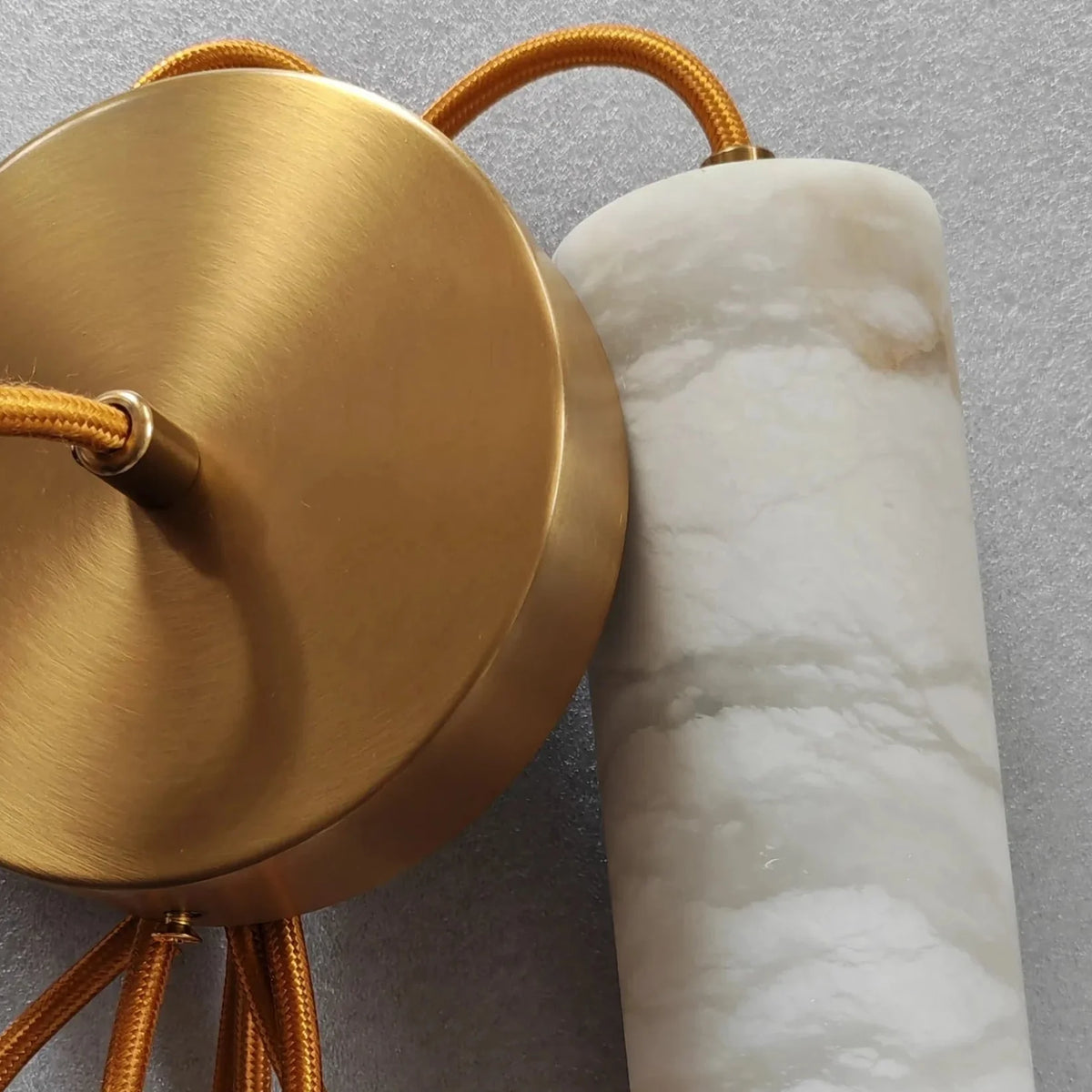 Pendelleuchte Naturstein Alabaster Messing LED Verstellbares Kabel 150cm Esstisch Küche Wohnzimmer Designbeleuchtung | Sansoti