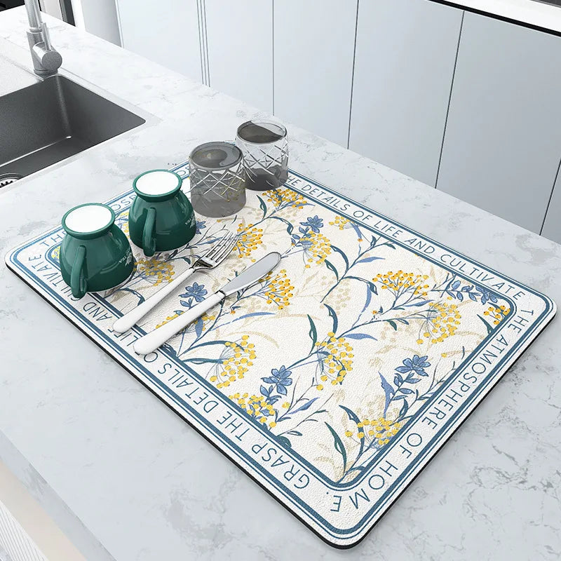 Absorberende Keukenmat Antislip 50x60cm Microvezel Sneldrogend Wasbaar Hygiënisch Vloerkleed Aanrecht | Sansoti