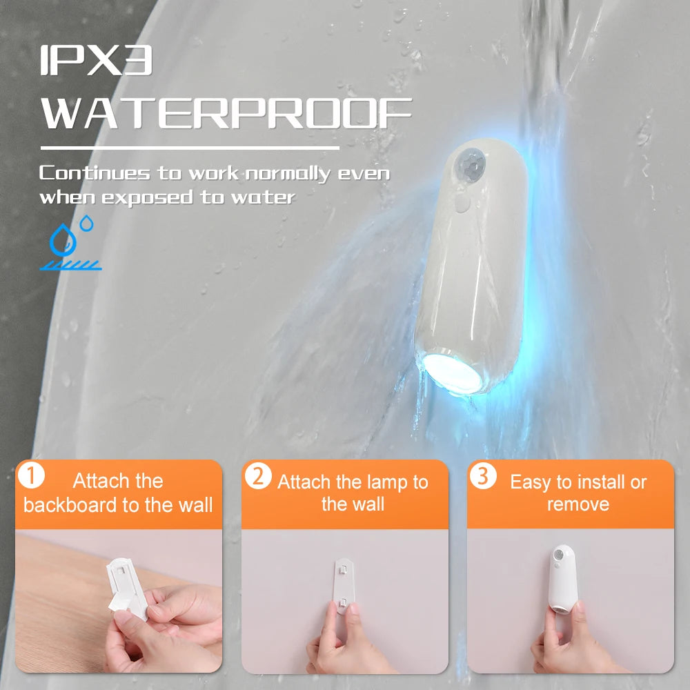 Toilet Nachtlampje Met Bewegingssensor RGB 7 Kleuren Oplaadbaar Waterdicht IPX3 | Sansoti