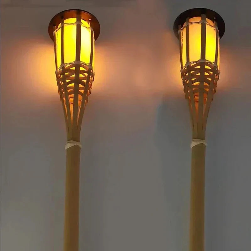 Solar Tuinfakkels met Vlameffect - Flakkerend Licht - Automatische Schemersensor - Weersbestendig voor Tuin Terras Pad - 5 Stuks Set | Sansoti