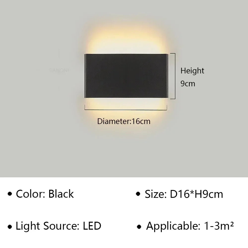 LED Wandlamp Modern Aluminium Acryl 30cm Warm Wit Zwart Goud Slaapkamer Hal Badkamer Minimalistisch Design | Sansoti
