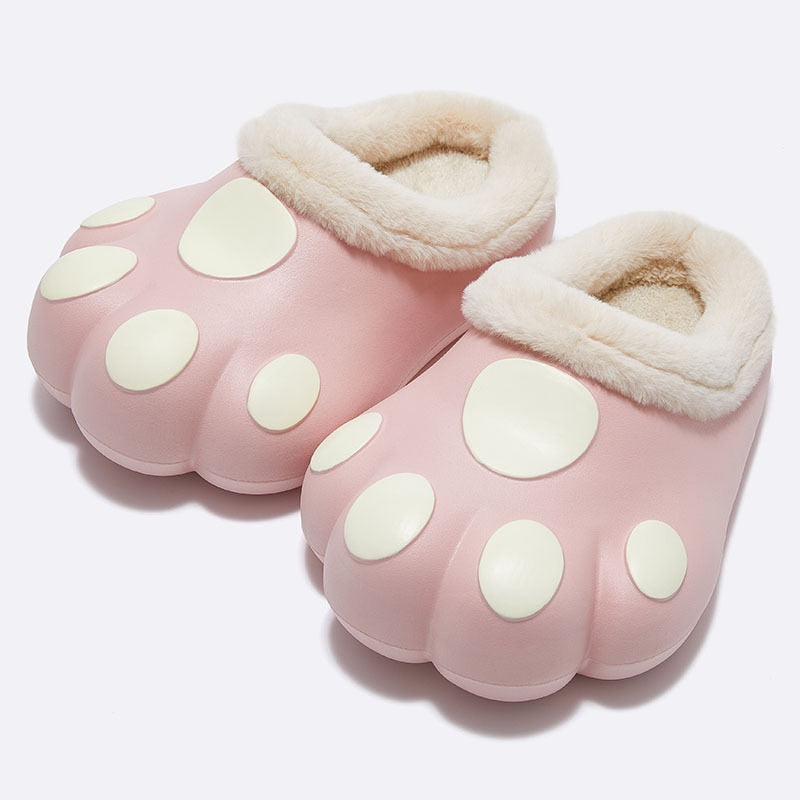 Plush House Slippers with Non-Slip Paw Design Soft Fleece Lining Warm Winter Socks Comfortable | Sansoti