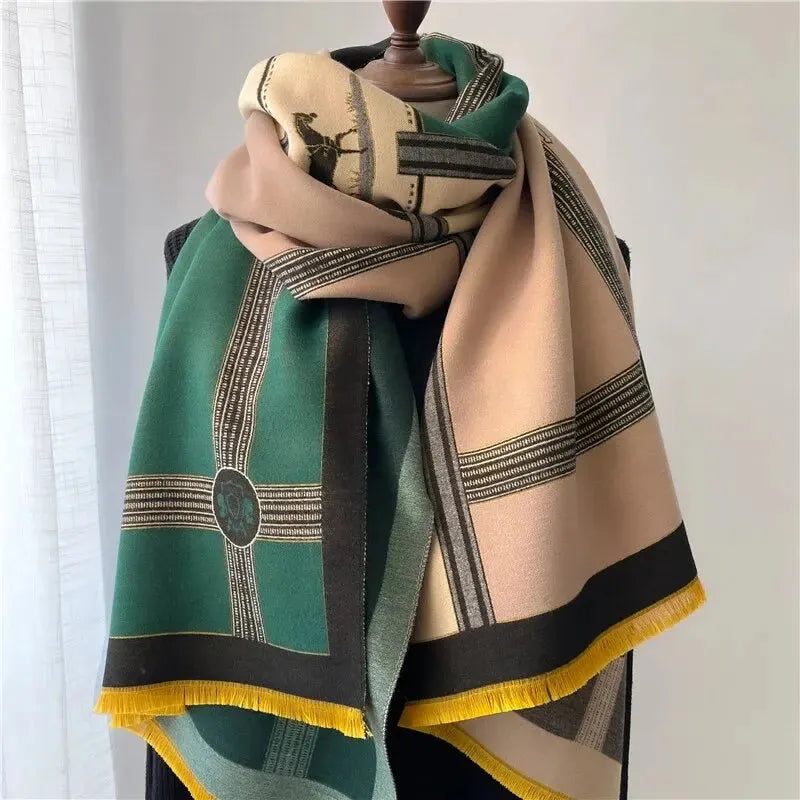 Kasjmieren Sjaal 180x65cm Winterwrap Omslagdoek Zachte Warmhouder Elegante Halsaccessoire Luxe Stola | Sansoti