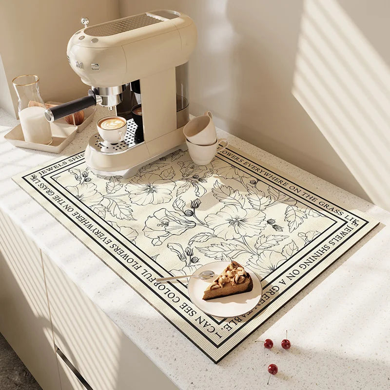 Absorberende Keukenmat Antislip 50x60cm Microvezel Sneldrogend Wasbaar Hygiënisch Vloerkleed Aanrecht | Sansoti
