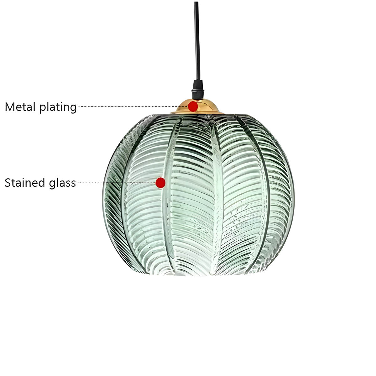 Suspension en verre Design rétro côtelé E27 Plafonnier salon | Restfield
