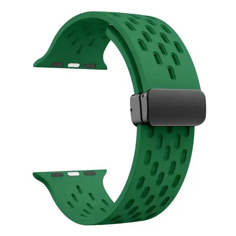Atmungsaktives Silikonarmband für Smartwatches, magnetisch, 38–49 mm, verstellbar, Armband für Sport, aktive Freizeit und den täglichen Gebrauch | Sansoti