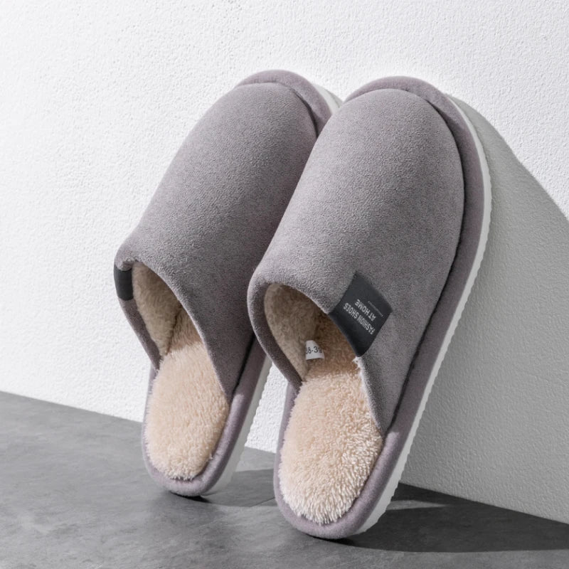 Suède pantoffels unisex binnenshuis antislip zool geruisloos warm comfortabel zachte voering heren dames | Sansoti