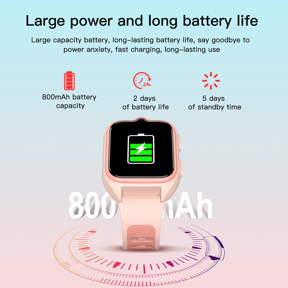 Children's smartwatch with GPS tracking, video calls, 4G, three-way positioning, flashlight, and water resistance | Sansoti