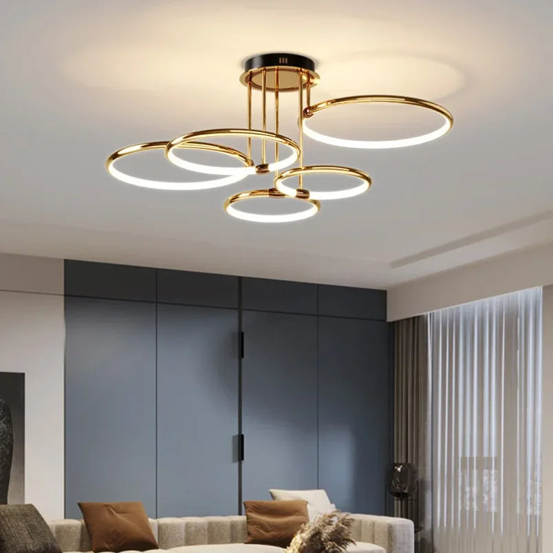 Restfield | LED-Ring-Deckenleuchte – Moderne Design-Deckenlampe (3–6 Ringe) – Dimmbar & Warm/Neutral/Kaltes Licht