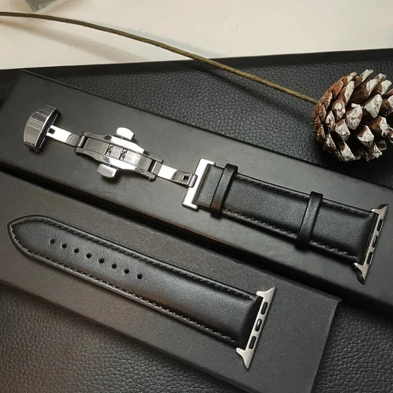 Lederarmband für Smartwatch, verstellbares Armband aus echtem Leder, klassisches Design, Premium, stilvolles Accessoire | Sansoti