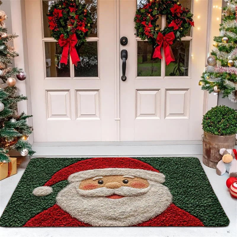 Kerstmat Deurkleed 40x60cm Antislip Feestelijke Entree Decor Kerstman Sneeuwpop Winter Seizoen Deurmat | Sansoti