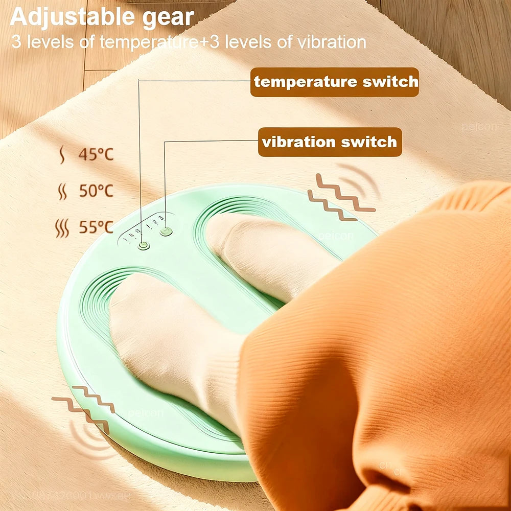 Electric Foot Warmer with Massage, USB Heating Pad, 3 Heat Settings, Non-Slip Plush, Home Office | Sansoti