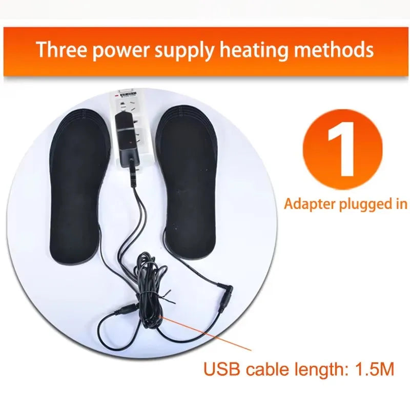Beheizbare USB-Einlegesohlen für kalte Füße, Winter-Wärmesohle für Outdoor-Sport, Skifahren, Wandern und Schnee, thermisch | Sansoti