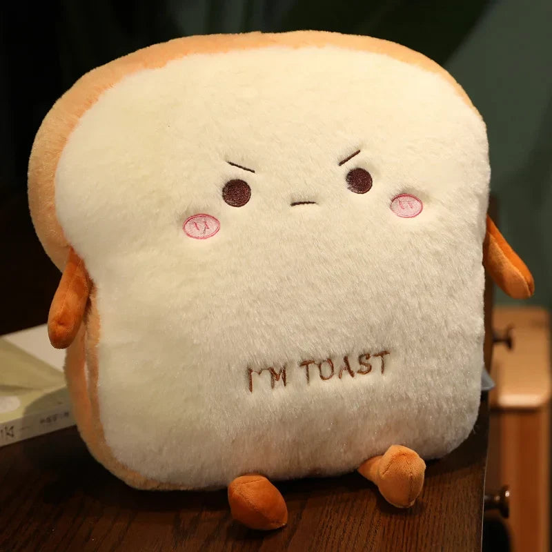 Hand Warmer Cushion Toast Plush Unisex 35x40cm Cozy Warm Decorative Soft Comfortable Living Room Bedroom | Sansoti