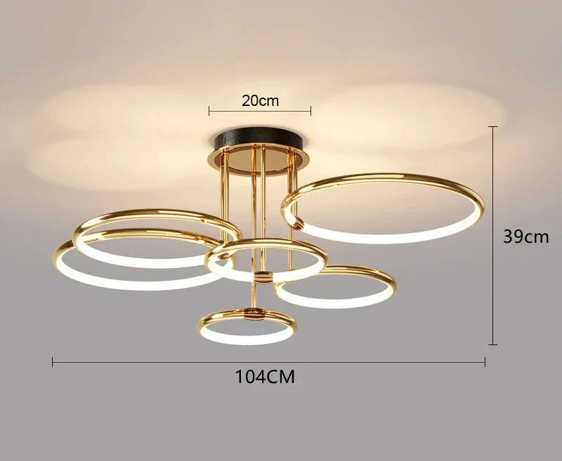 Restfield | LED-Ring-Deckenleuchte – Moderne Design-Deckenlampe (3–6 Ringe) – Dimmbar & Warm/Neutral/Kaltes Licht