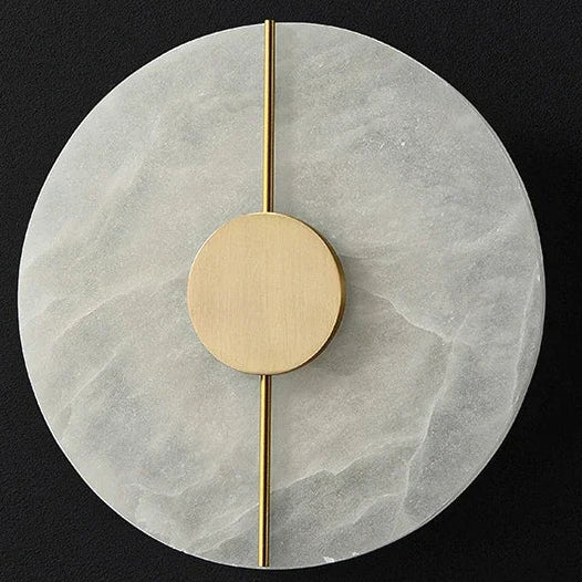 Ronde Wandlamp Natuursteen LED Warm Diffuus Licht Hal Slaapkamer Woonkamer Modern Design Koper Sfeervol | Sansoti
