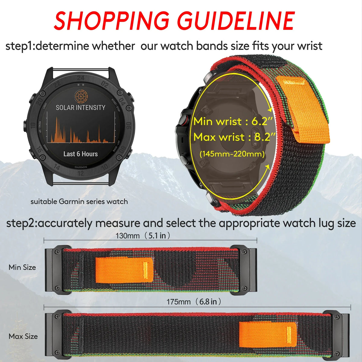 Gewebtes Nylon-Sportarmband für Smartwatch 20 mm 22 mm 26 mm Verstellbar Aktive Outdoor-Uhr Armband Fitness | Sansoti