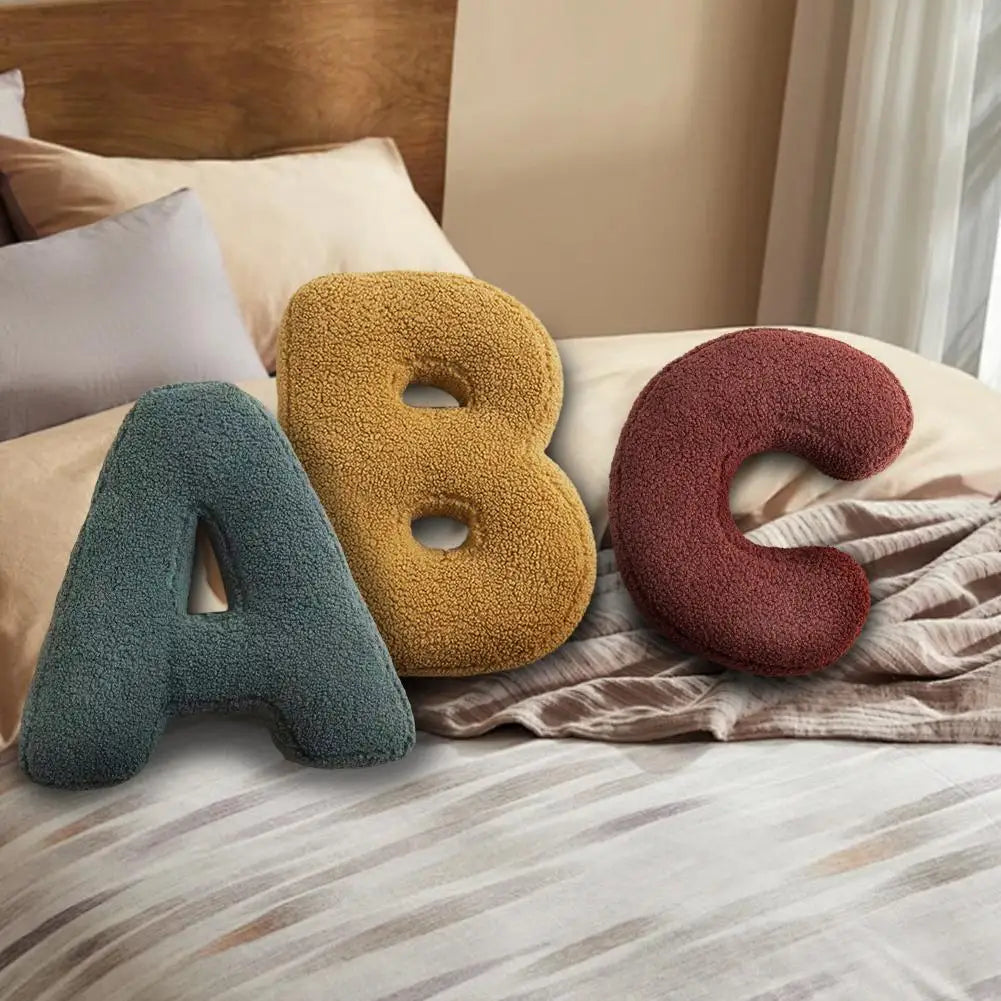 Coussin Décoratif Alphabet Lettre Velours A à Z 38x30cm | Restfield