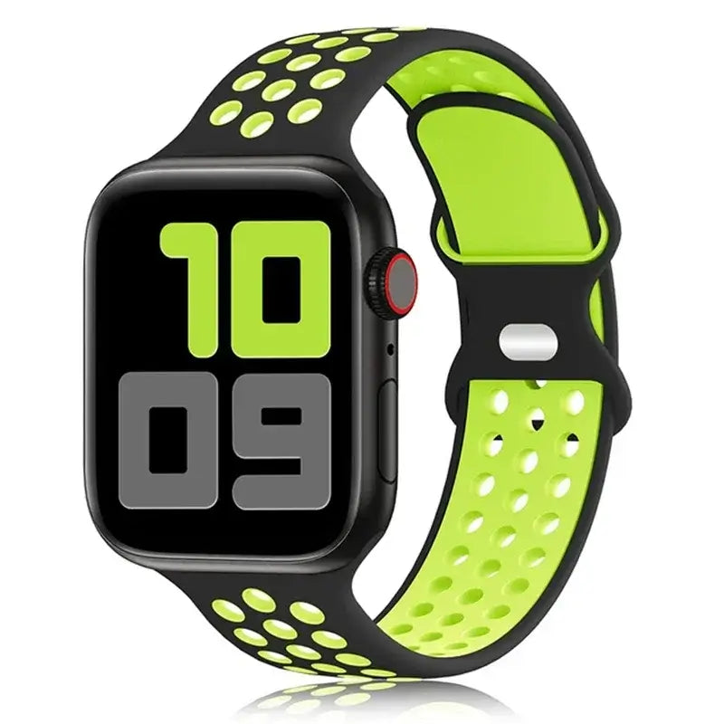 Silikonarmband für Smartwatches – atmungsaktives Sportarmband in zwei Farben für Uhren von 38 mm bis 49 mm, Unisex | Sansoti