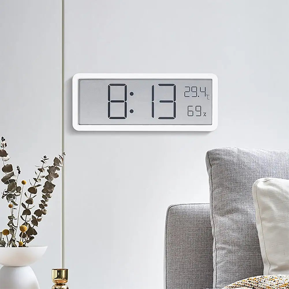 Digitale Wandklok met LED-Display – Temperatuur & Tijd – Modern Design – Wit & Zwart | Sansoti