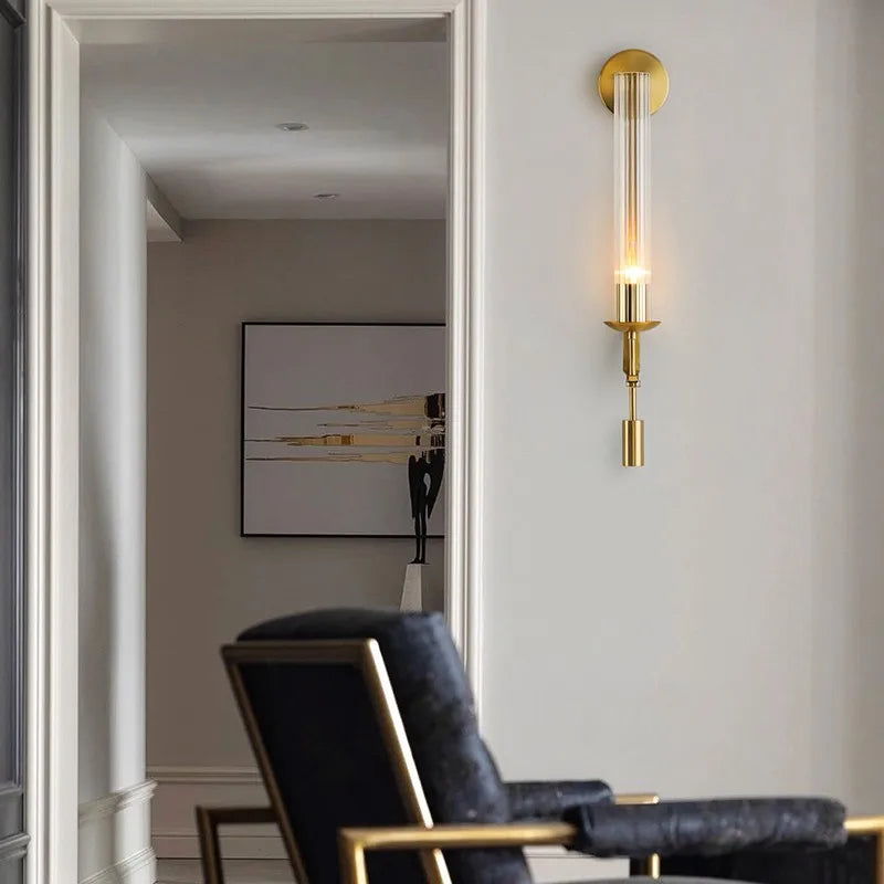 Moderne Wandlamp Goud — Elegante Muurverlichting voor Slaapkamer Woonkamer | Scandinavisch Design Wandspot | Sansoti
