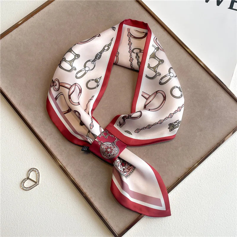 Satin Scarf with Animal Print 76x13cm Versatile Neck Ribbon Accessory for Everyday and Festive Use | Sansoti