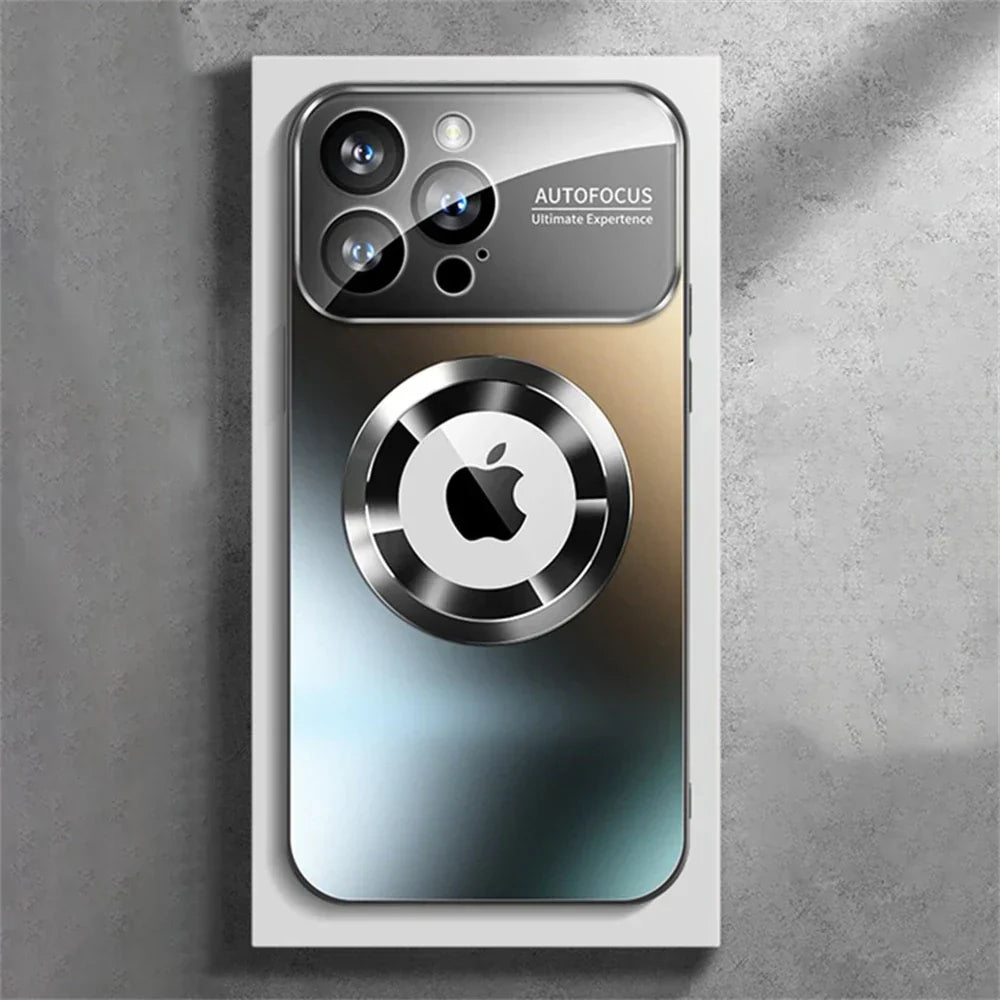 Magnetische Telefoonhoes met Glanzende Spiegel Afwerking voor iPhone | MagSafe Compatibel | Sansoti