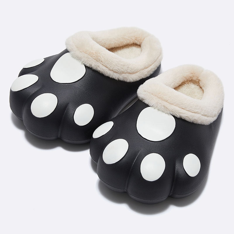 Plush House Slippers with Non-Slip Paw Design Soft Fleece Lining Warm Winter Socks Comfortable | Sansoti