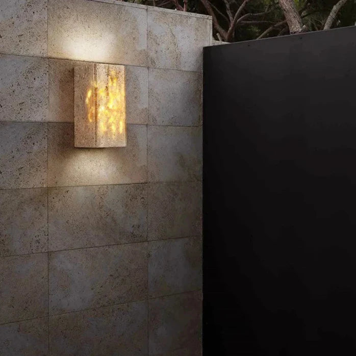 Buitenlamp Travertin Steen Up Down LED IP65 3000K Gevel | Sansoti