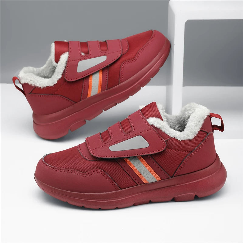 Wanderschuhe Damen Winter Verstellbarer Klettverschluss Extra breites Fußbett Stoßdämpfende Komfortschuhe | Sansoti
