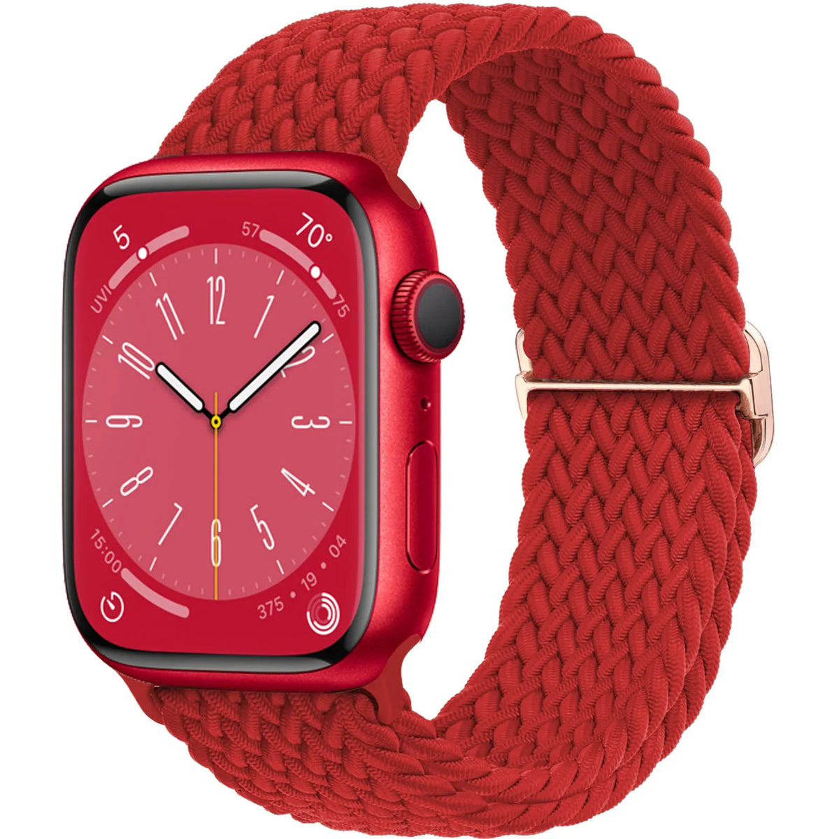 Elastisch gevlochten nylon smartwatch-bandje, 38–49 mm, verstelbaar en ademend, sportband voor Apple Watch | Sansoti