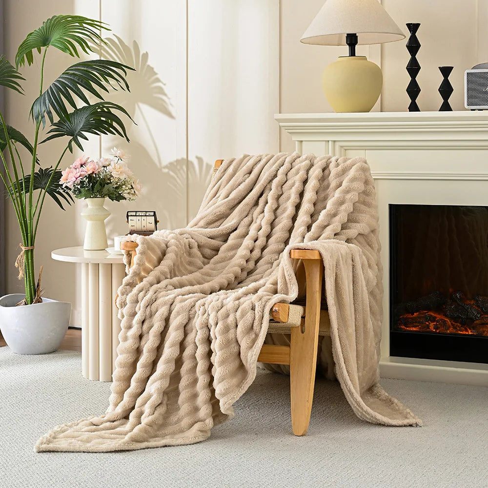Zacht Koraalvlies Plaid Fleece Deken Winter Warm Woonkamer Bank Bed Slaapkamer Decoratief Knuffelplaid | Sansoti