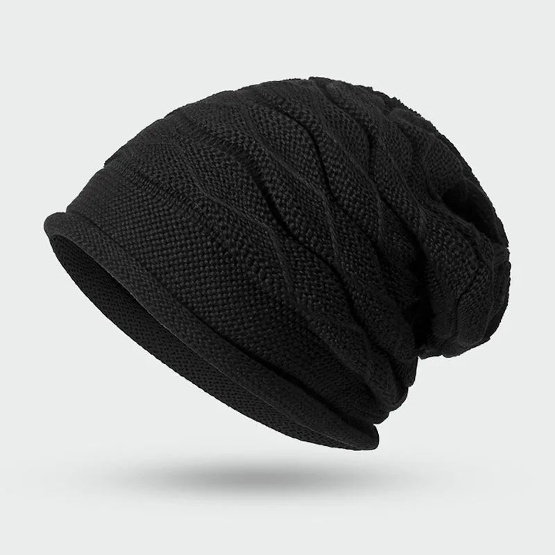 Bonnet slouchy tricoté unisexe, bonnet d’hiver extensible en acrylique, bonnet pour femmes et hommes, couvre-chef décontracté pour l’extérieur | Sansoti