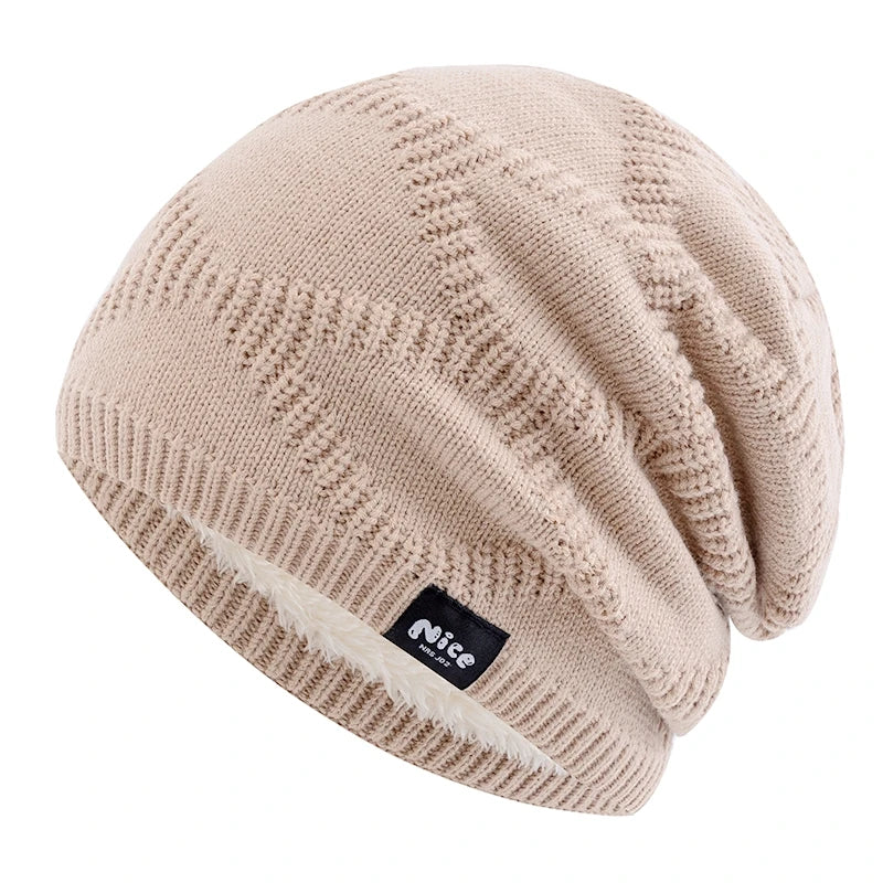 Fleece Wintermuts Unisex Gebreide Hoofdbedekking met Warme Voering Dames Heren Outdoor Koudebescherming Muts | Sansoti