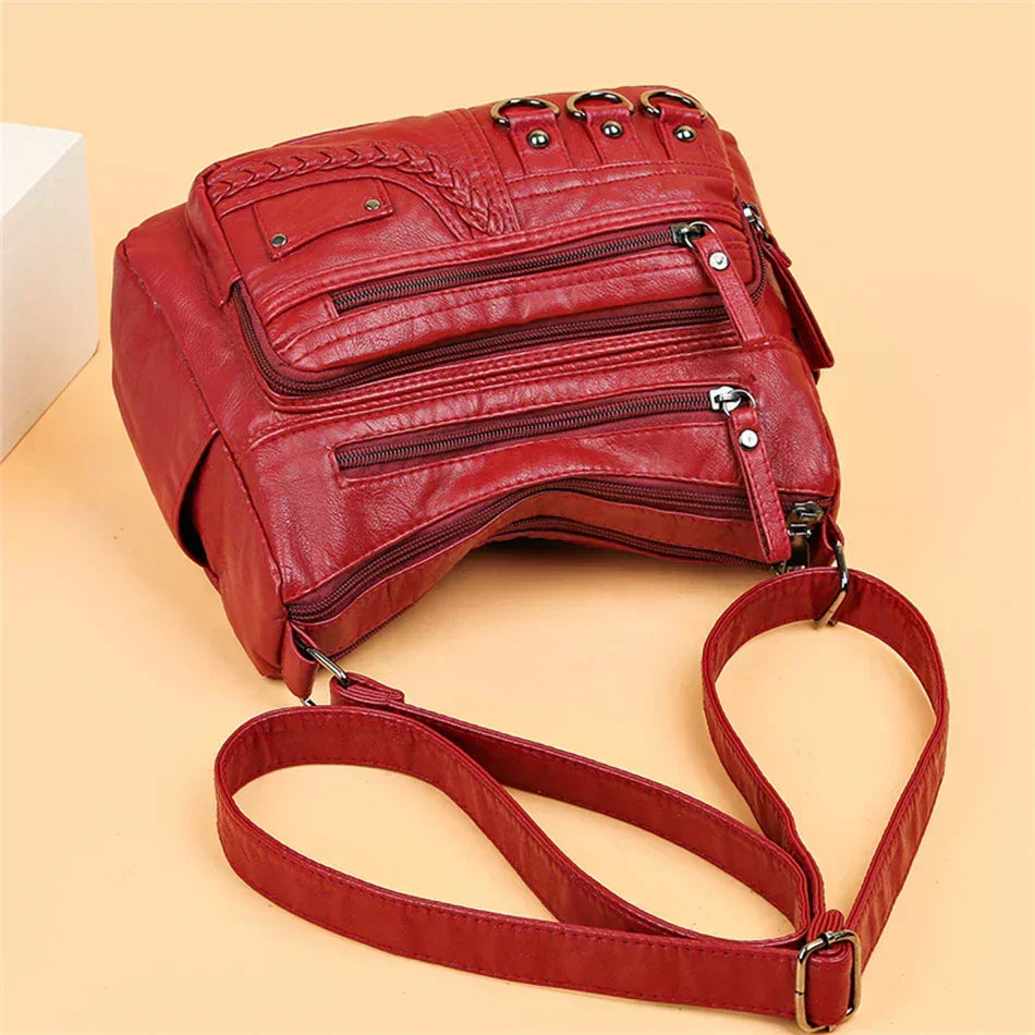 Vintage Handtas Vegan Leer Elegante Schoudertas Dames Retro Stijl Dagelijkse Tas Mode Accessoire Vrouwen | Sansoti