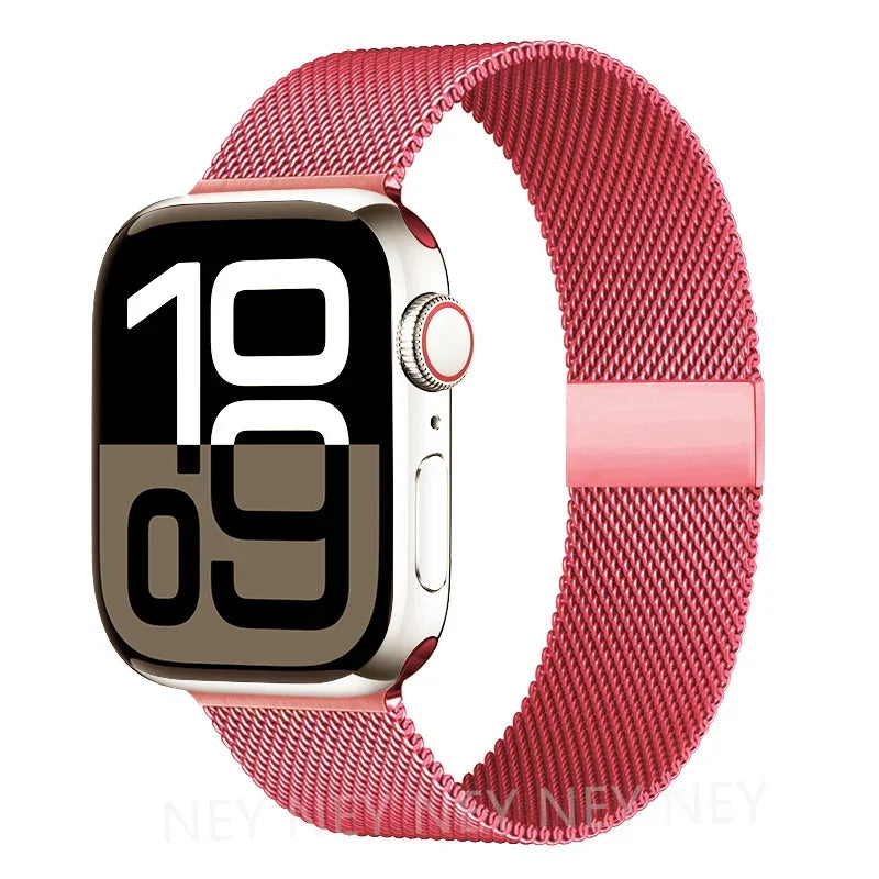 Milanaise-Mesh-Uhrenarmband Edelstahl Verstellbarer Magnetverschluss Smartwatch 38-49 mm Armband-Zubehör | Sansoti