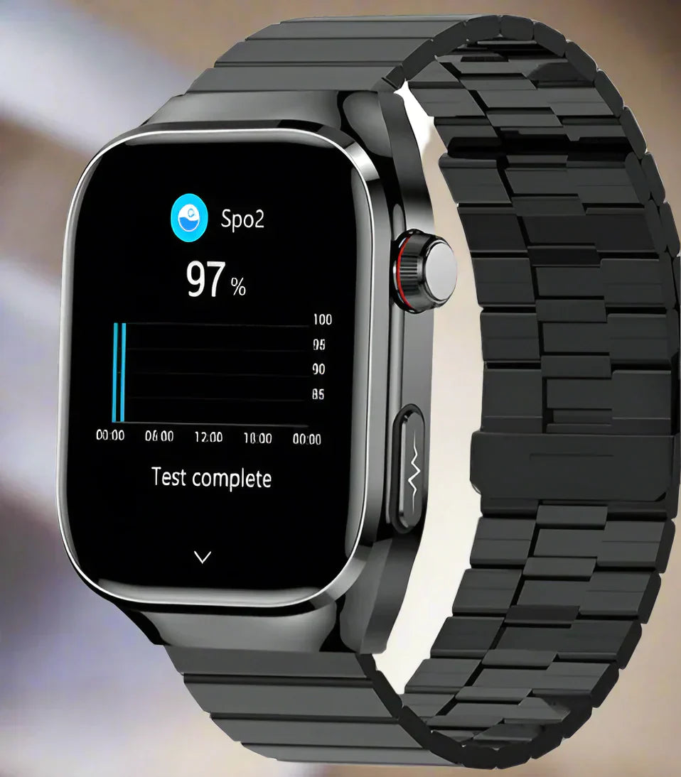 Multifunctioneel Smarthorloge met Hartslagmeter ECG Bloedglucose Tracker Bluetooth Bellen Gezondheidsmonitor AMOLED Display Draadloos Opladen | Sansoti