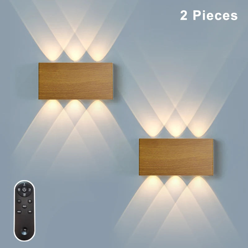 Rechargeable Wall Light with Remote Control, Dimmable LED Lighting, Magnetic, Cordless, 4 Colors, Ambient Lighting | Sansoti