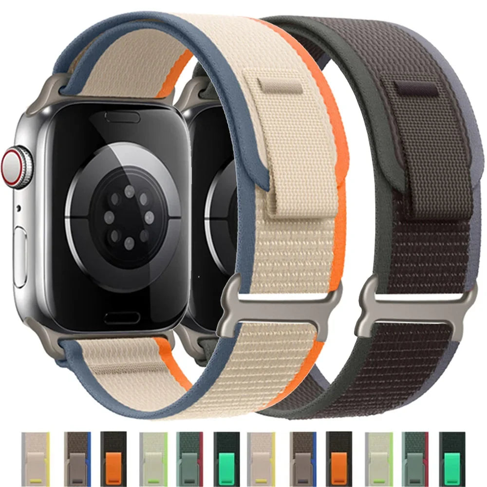 Bracelet de smartwatch en nylon Trail Loop, bracelet sport réglable avec boucle durable, bracelet multicolore pour poignet, actif | Sansoti