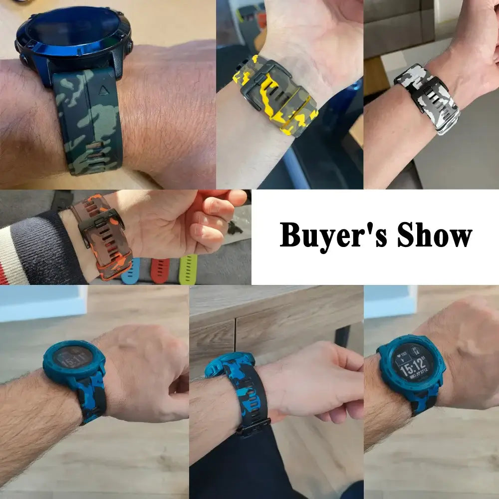 Silikonarmband für Uhren mit Camouflage-Muster, verstellbar, sportlich, 22 mm, 26 mm, wechselbar, Unisex | Sansoti